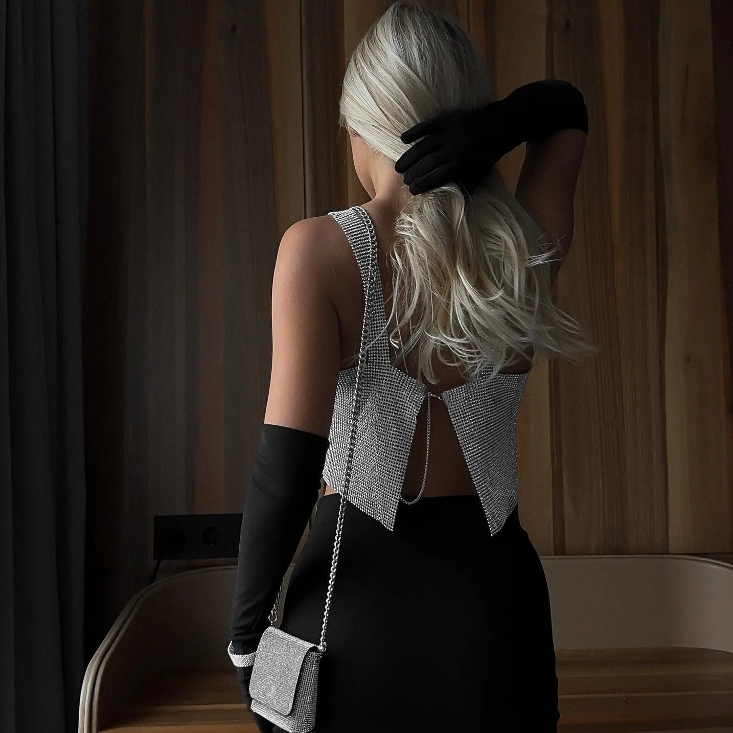Romance Comes First Diamond Sparkle Chainmail Top - Image 8