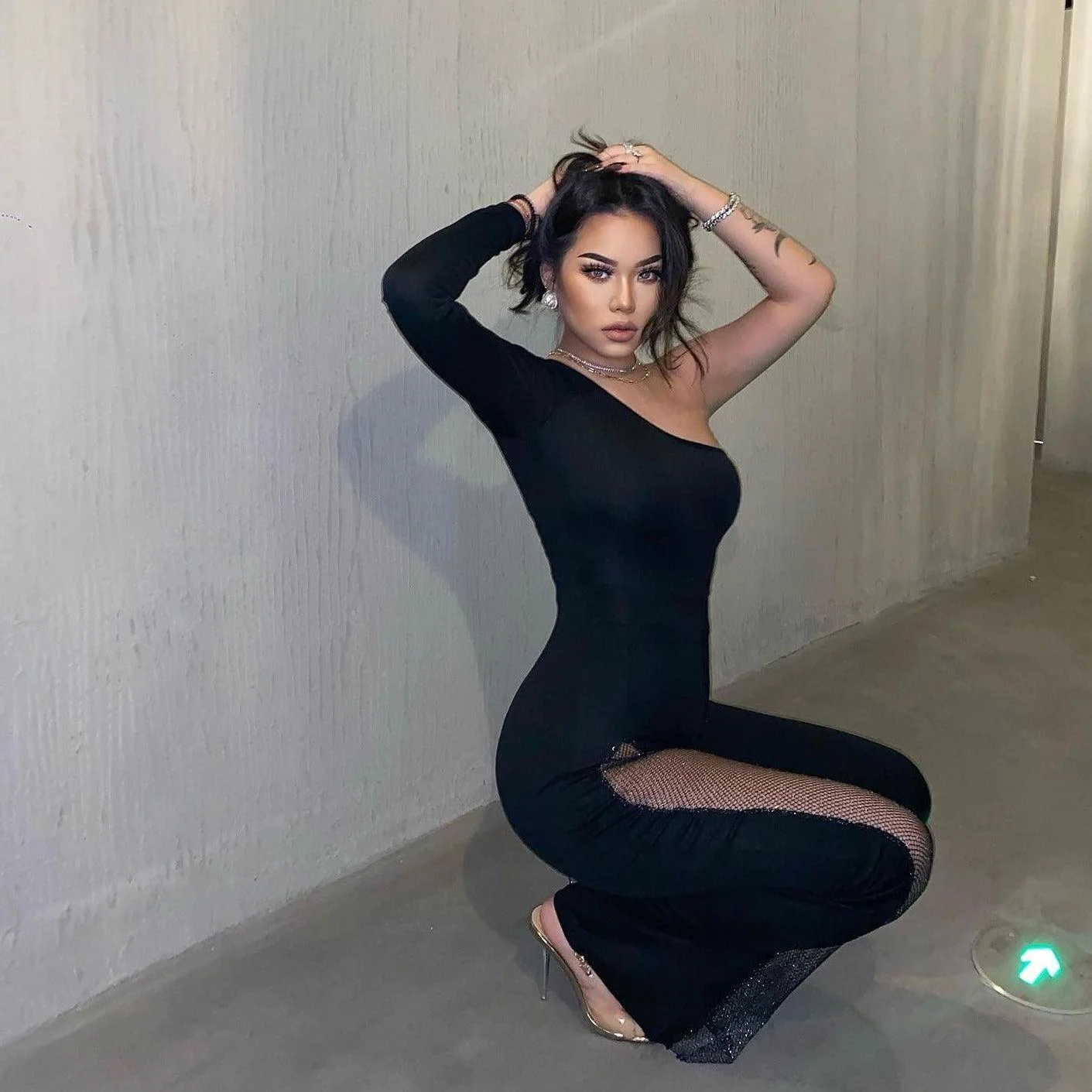 Sacred Solo One Shoulder Diamond Jumpsuit - Image 9