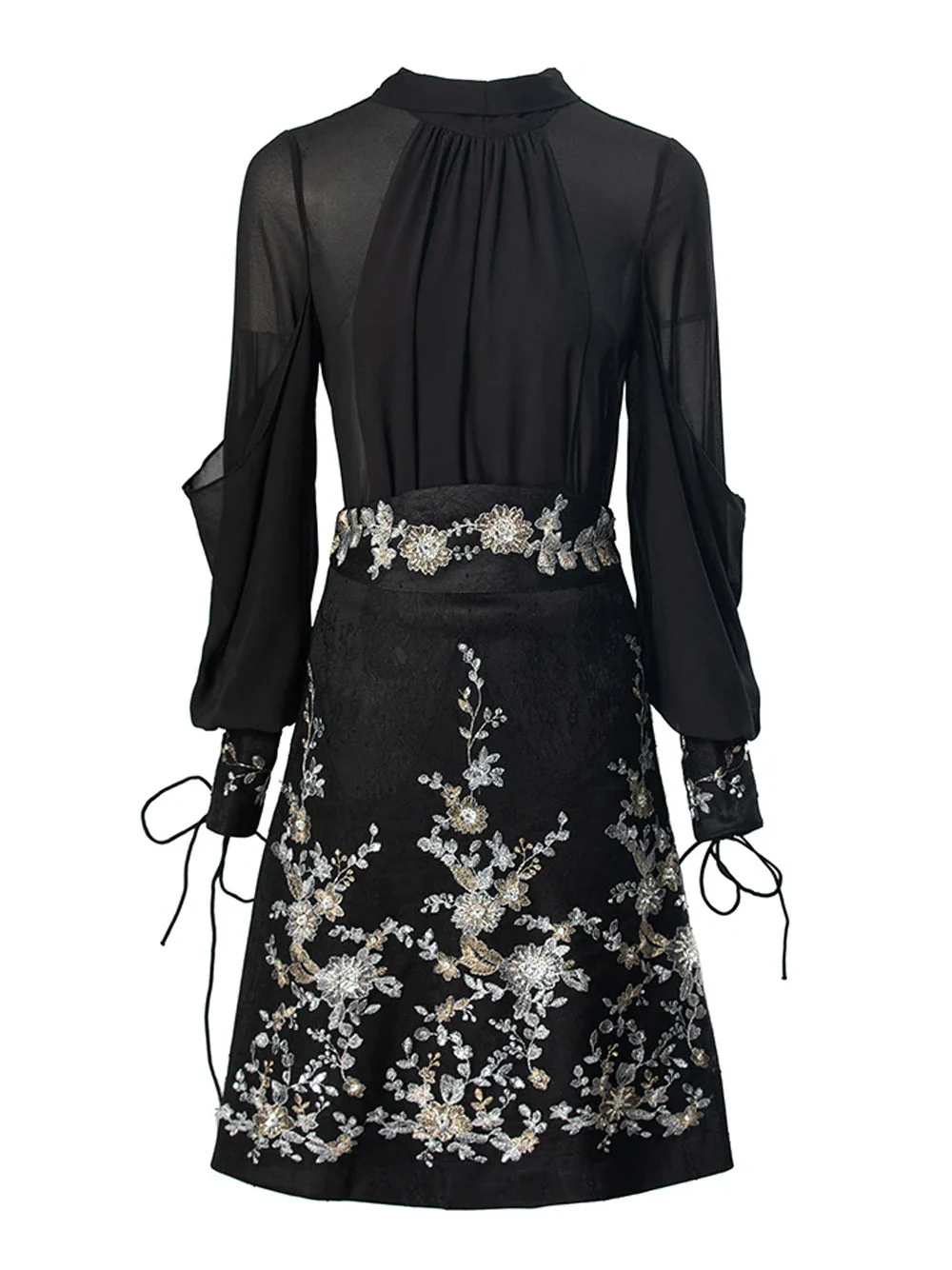 SAINTE Blouse & Skirt Set in Black - Image 4