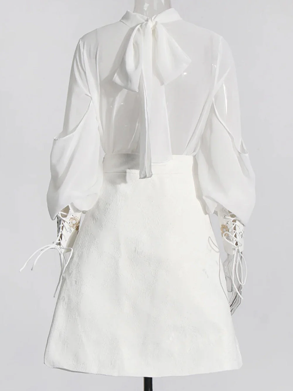SAINTE Blouse & Skirt Set in White - Image 8