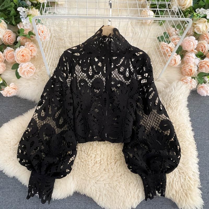 Season For Lace Lantern Sleeve Blouse - Image 8