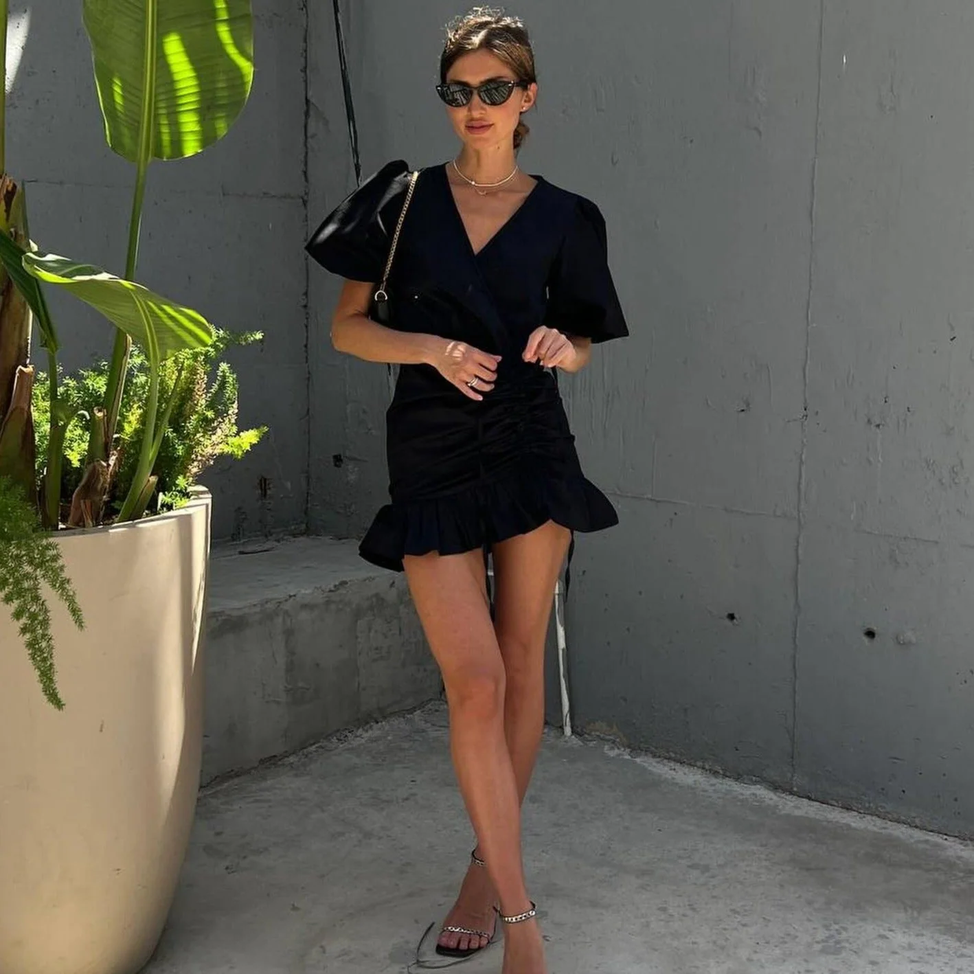 Shalyn Cotton Pleated Mini Dress - Image 10
