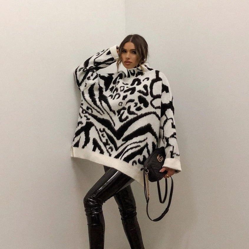 Shanta Raised Collar Oversized Sweater