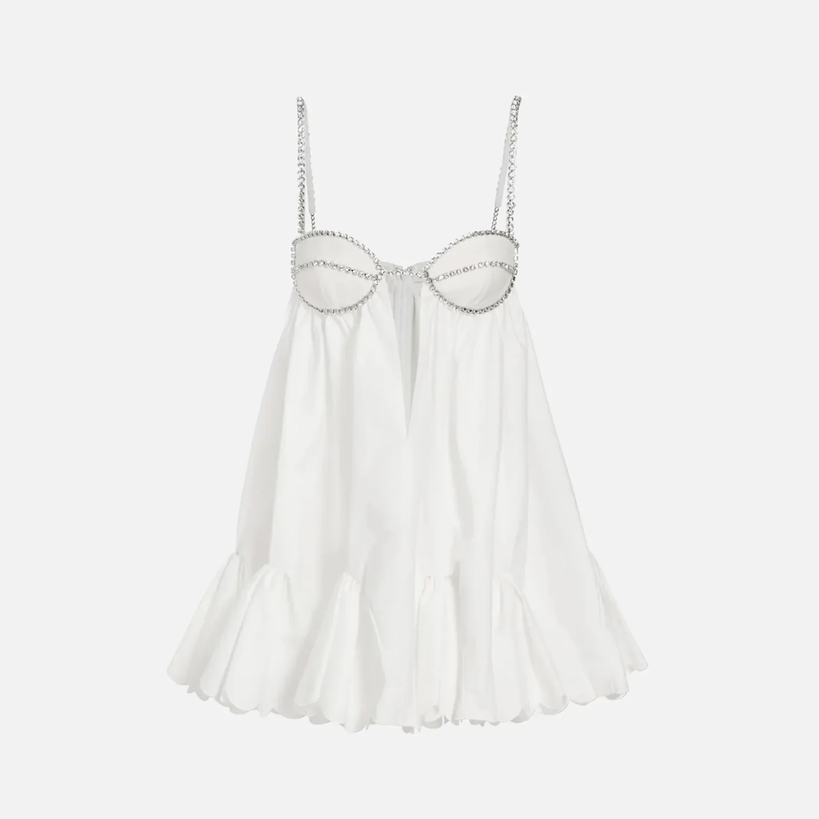 She Shines Poplin Scalloped-Hem Mini Dress - Image 11