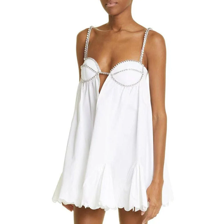 She Shines Poplin Scalloped-Hem Mini Dress - Image 8
