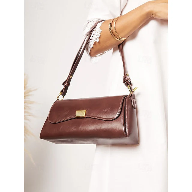 Shopping Daily Baguette PU Tote Office Leather Bag - Image 2