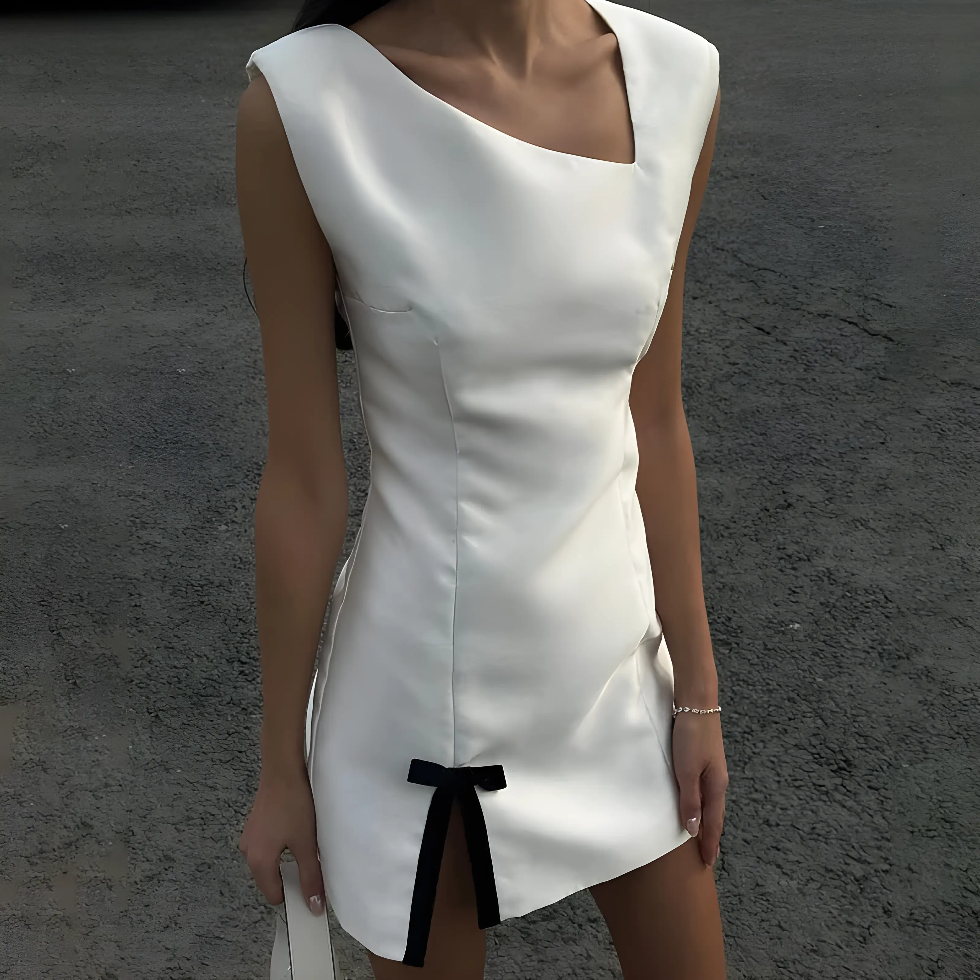 Silken Satin Mini Dress - Image 6
