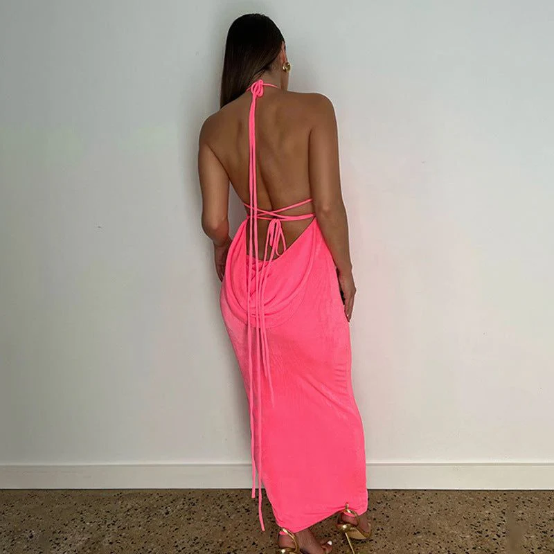 Silvana Draped Back Maxi Dress - Image 8