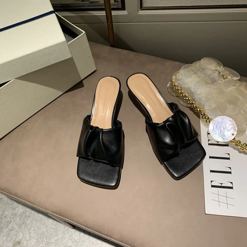 Sisilia Ruched Square Toe Slippers - Image 10