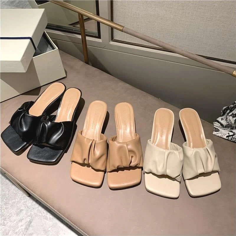 Sisilia Ruched Square Toe Slippers - Image 11