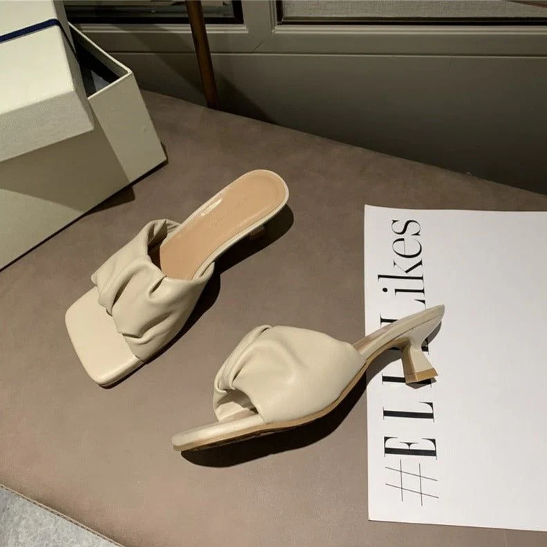 Sisilia Ruched Square Toe Slippers - Image 2