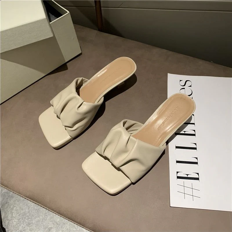 Sisilia Ruched Square Toe Slippers - Image 3