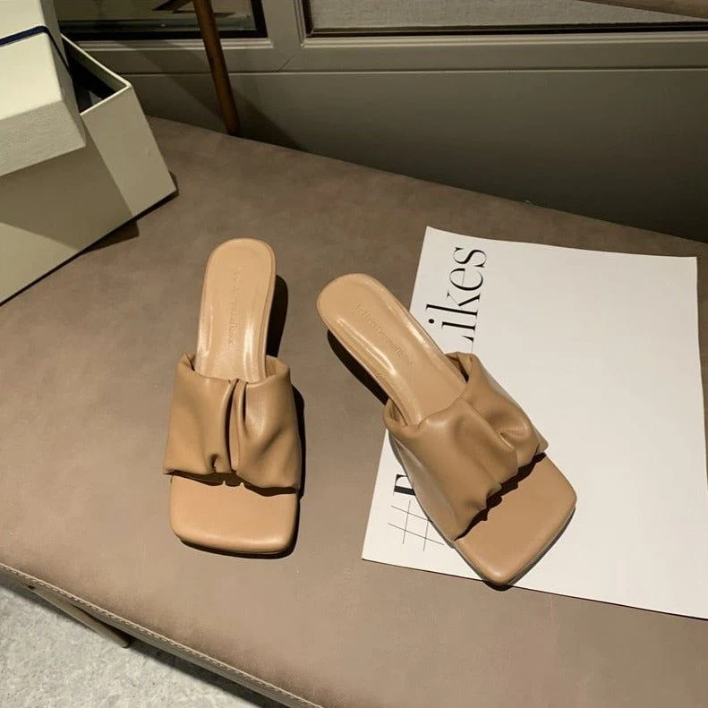 Sisilia Ruched Square Toe Slippers - Image 7