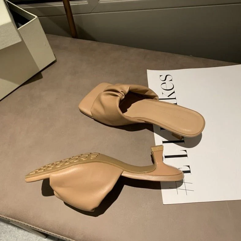 Sisilia Ruched Square Toe Slippers - Image 8