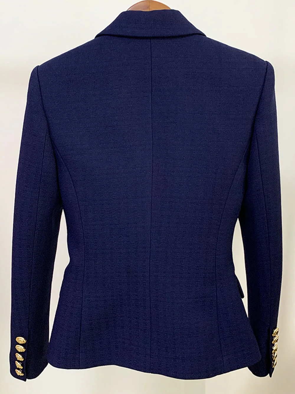 Slim Fit Double Breasted Blazer in Navy Blue - Image 4