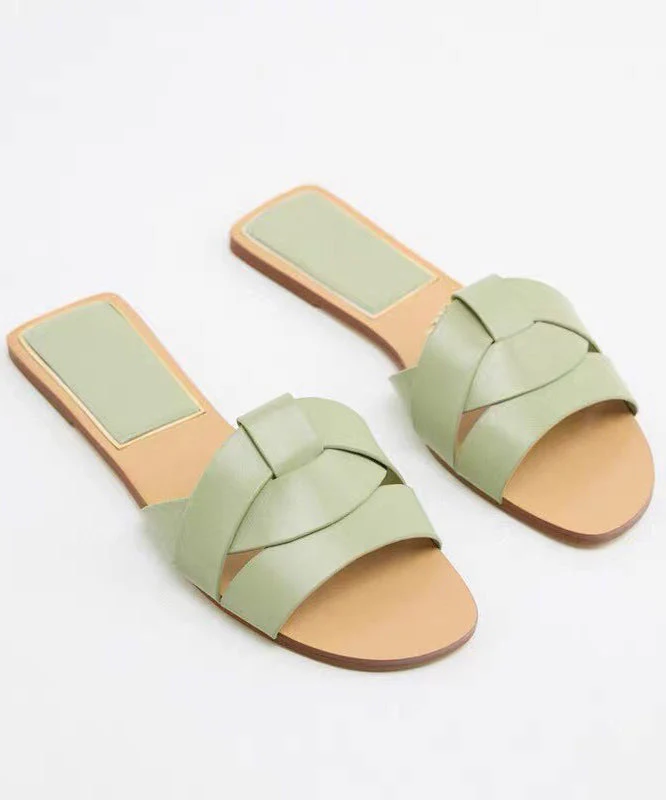 Slippers Flat Peep Toes Cross Denim Casual Toe Blue Strap - Image 3
