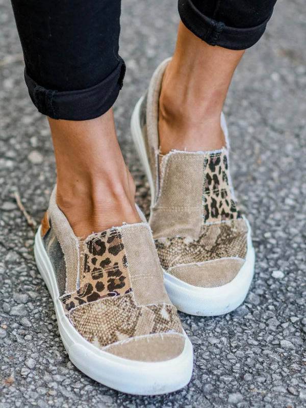 Snake Leopard Print Slip-on Canvas - Image 3