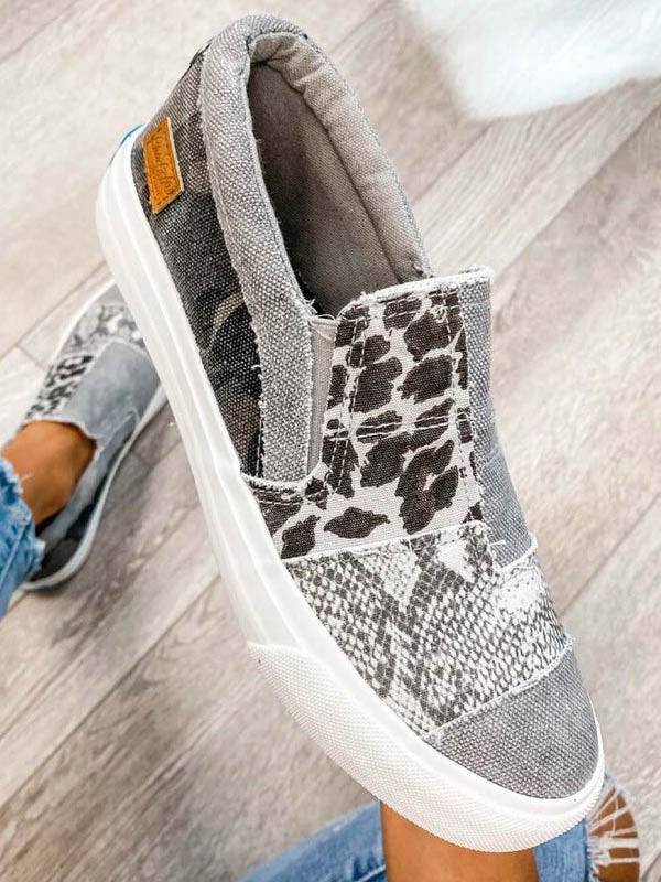 Snake Leopard Print Slip-on Canvas - Image 5