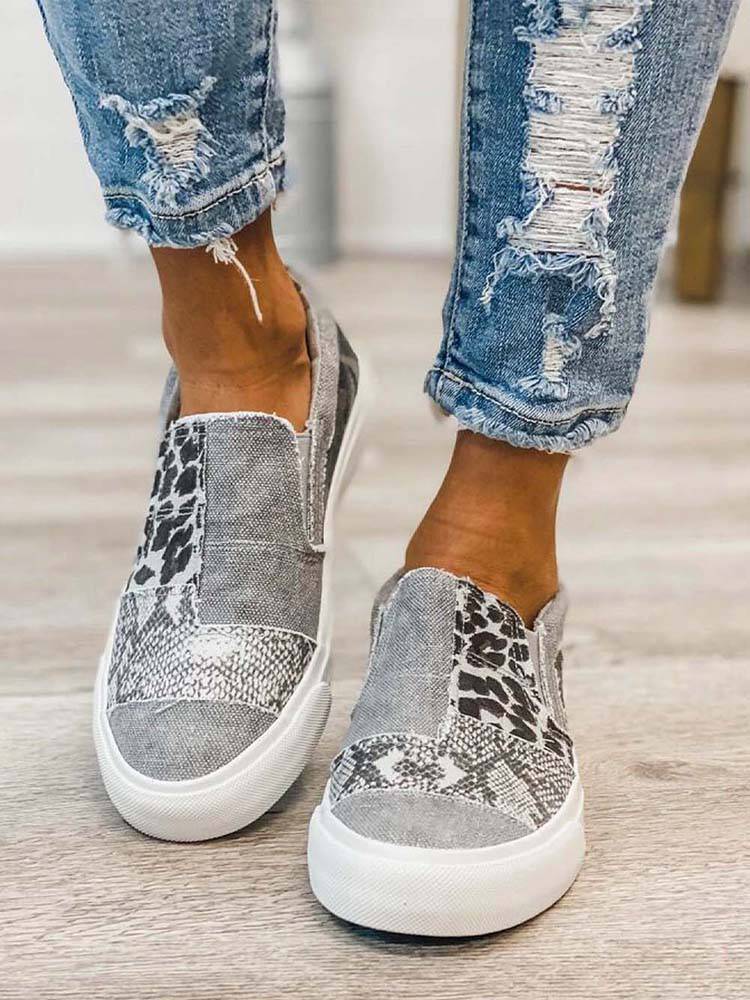 Snake Leopard Print Slip-on Canvas - Image 6