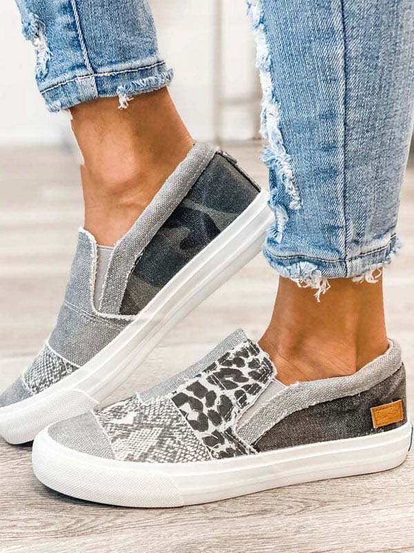 Snake Leopard Print Slip-on Canvas - Image 7
