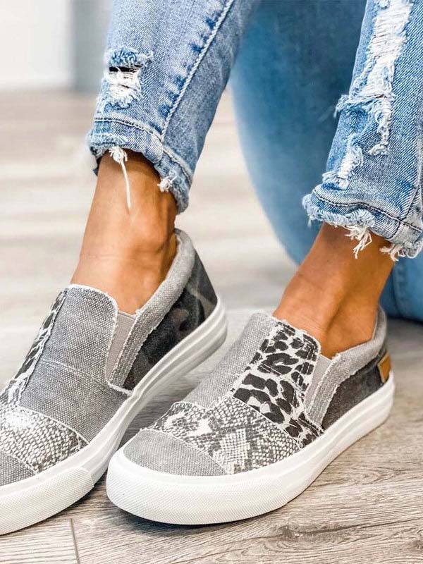 Snake Leopard Print Slip-on Canvas - Image 8