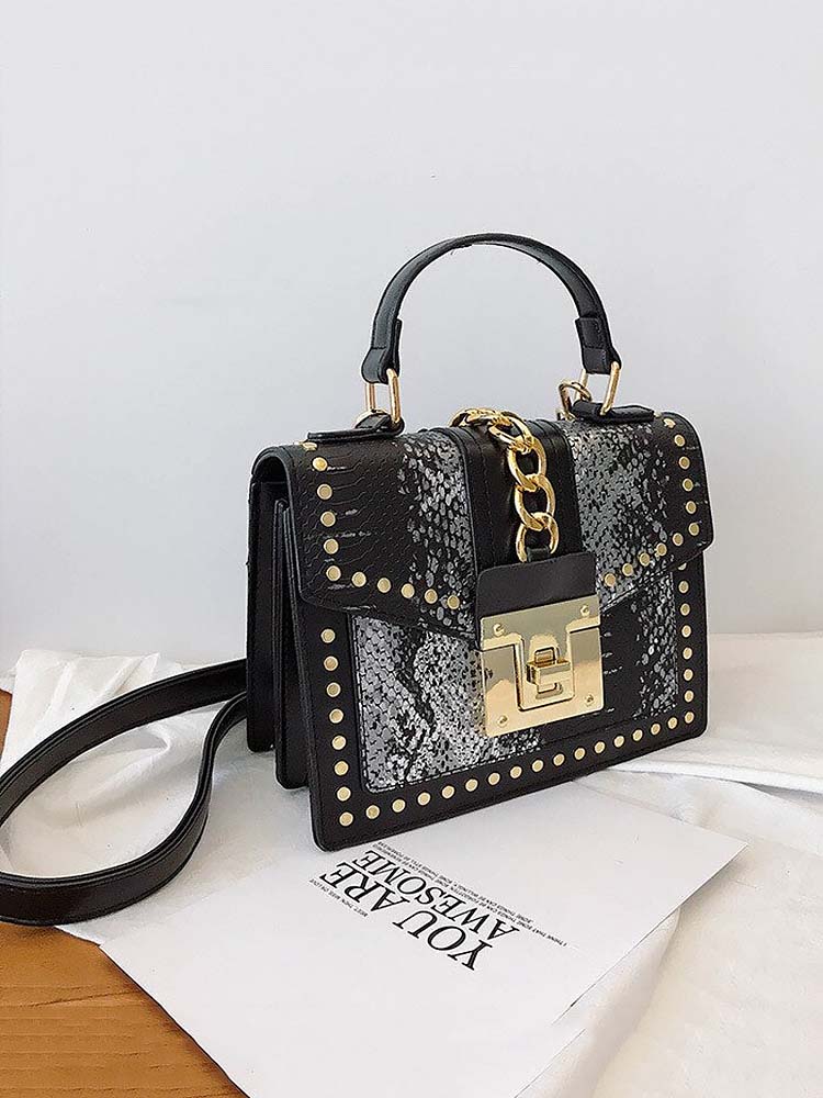 Snake Pattern Crossbody Bag - Image 7