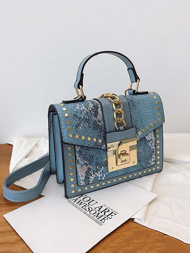 Snake Pattern Crossbody Bag - Image 9