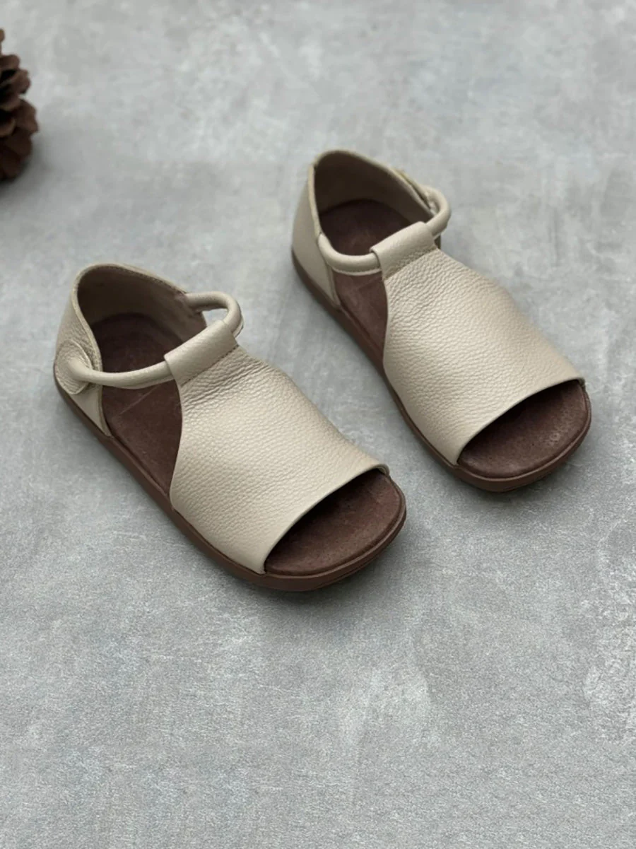 Soft Genuine Leather Flat Sandals - Image 2