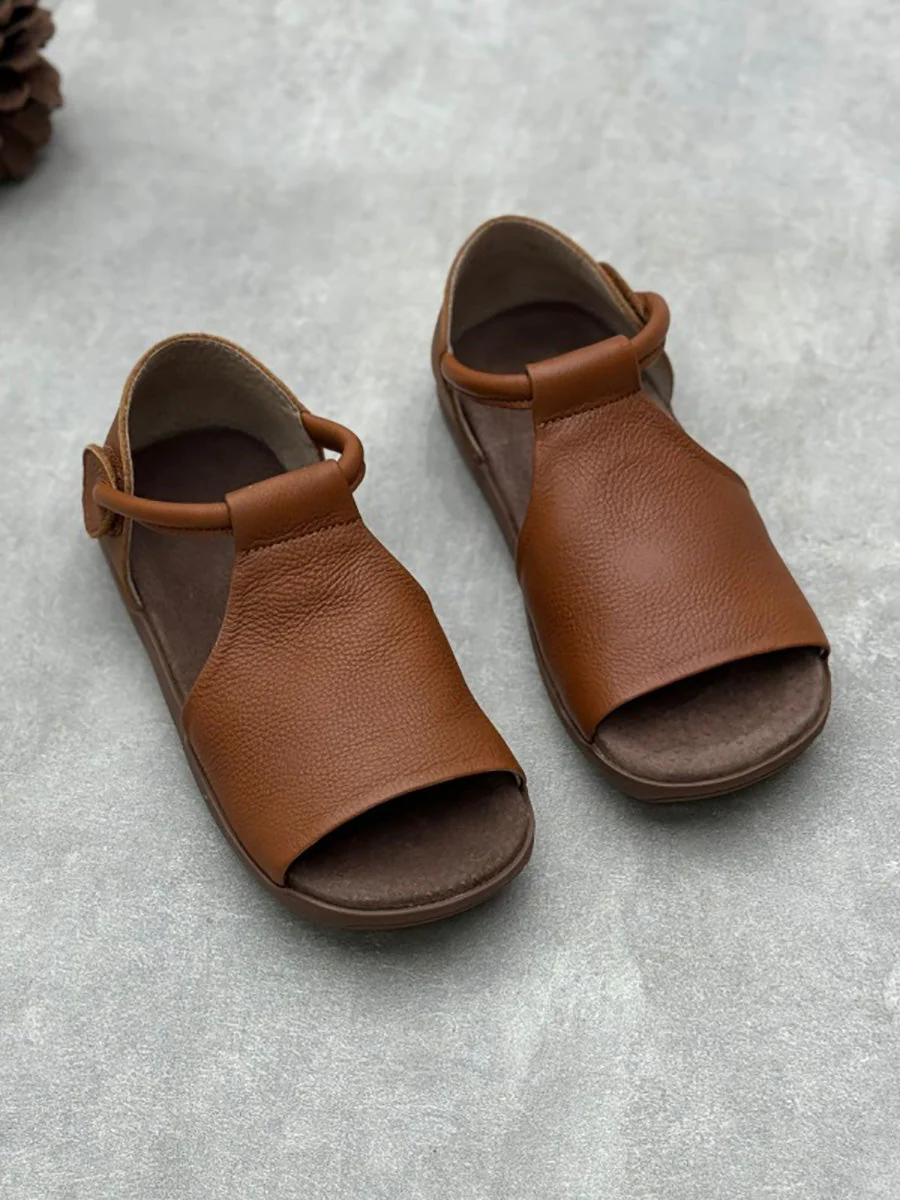 Soft Genuine Leather Flat Sandals - Image 3
