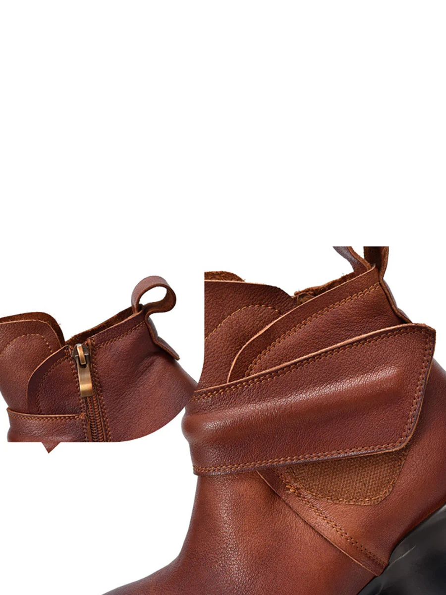 Soft Genuine Leather Platfrom Ankle Boots - Image 12