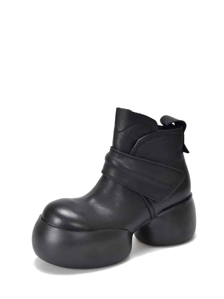 Soft Genuine Leather Platfrom Ankle Boots - Image 7