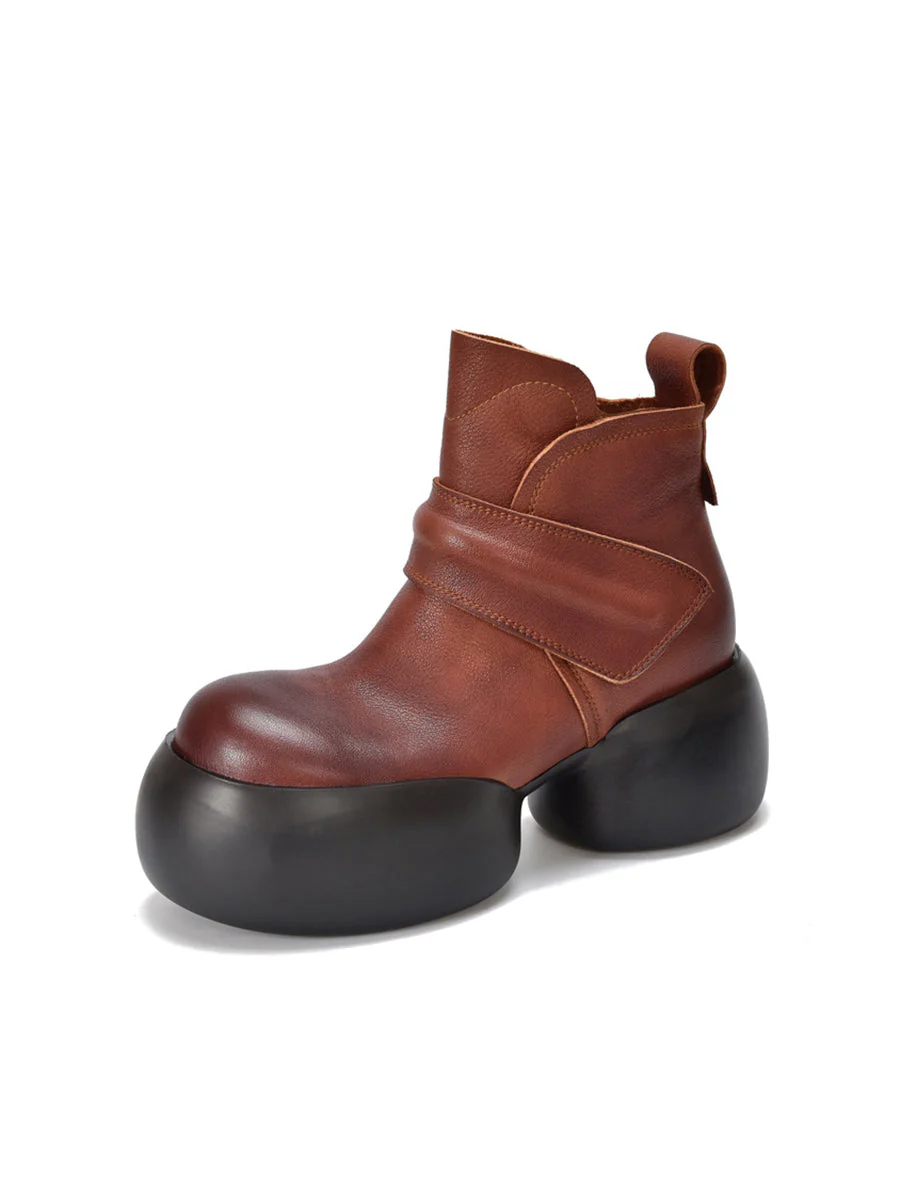 Soft Genuine Leather Platfrom Ankle Boots - Image 8