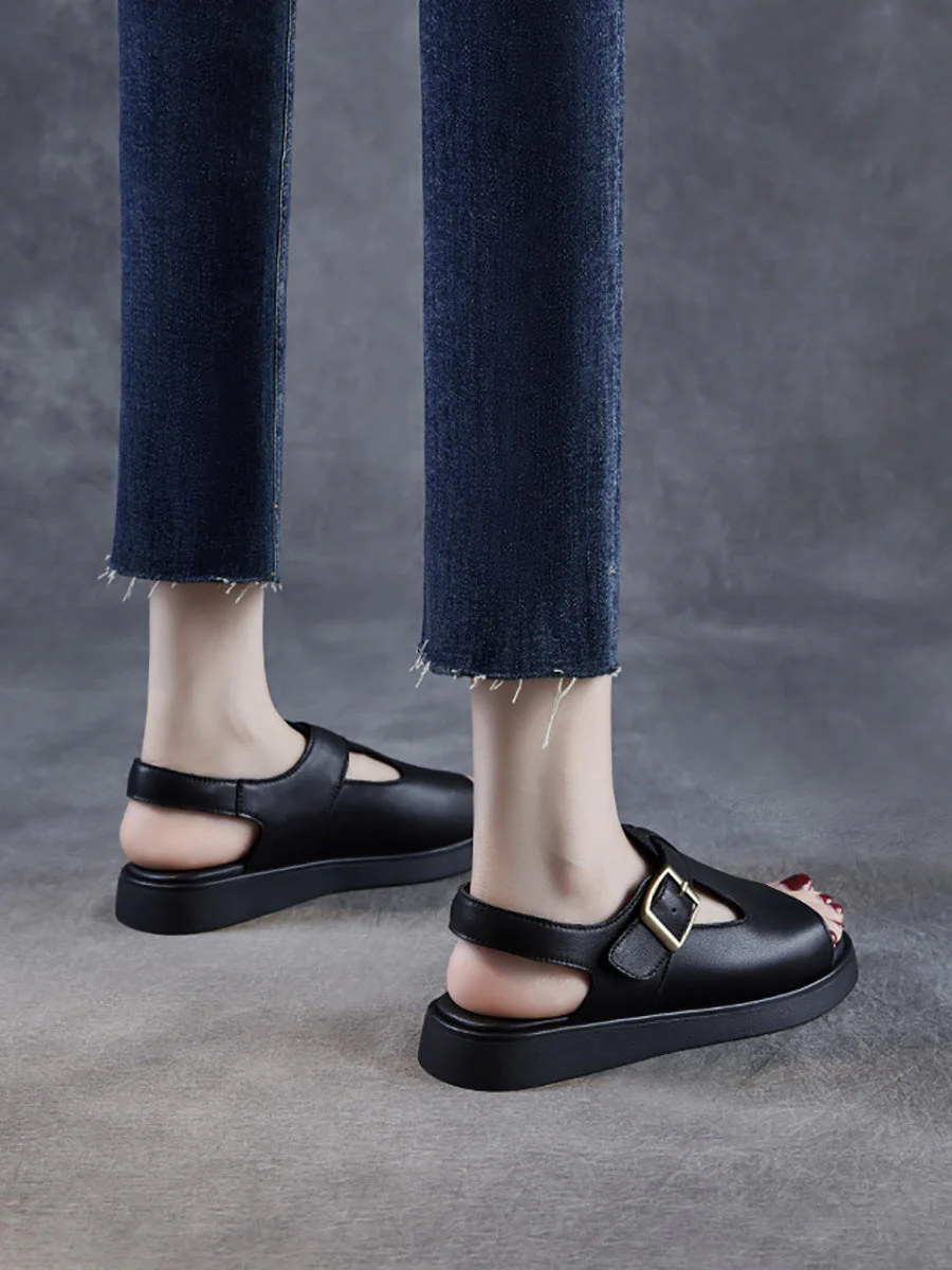 Soft Toe Leather Sandals Open - Image 7