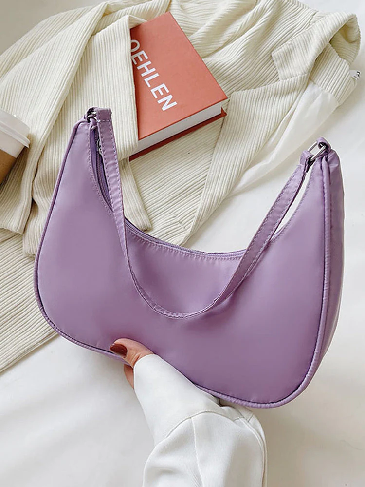 Solid Color Zip Up Bag - Image 11