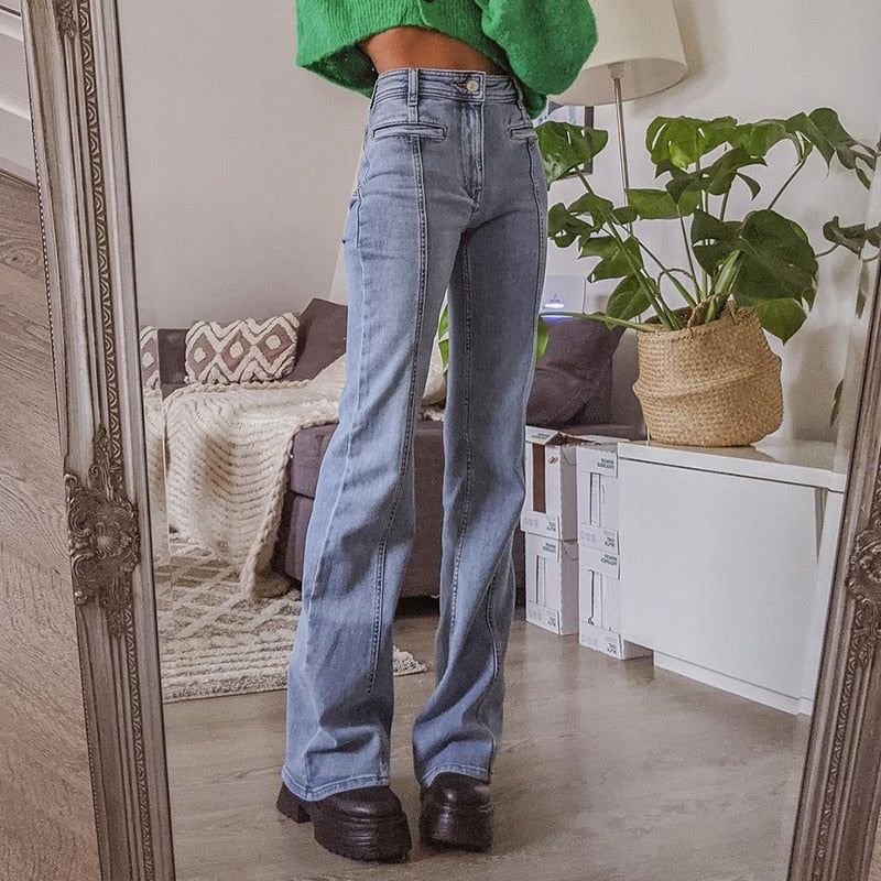 Spicy Hot Star Patchwork High Waisted Jeans - Image 2