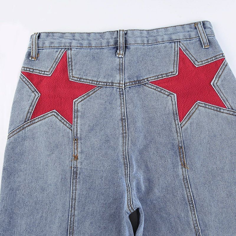 Spicy Hot Star Patchwork High Waisted Jeans - Image 9