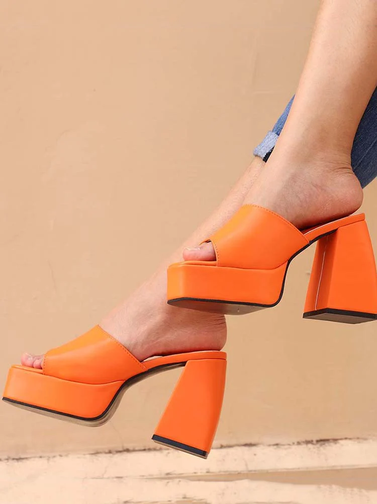 Square Toe Chunky Heel Sandal - Image 12