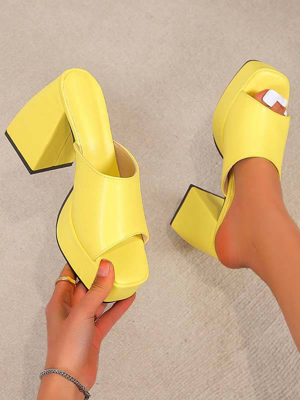 Square Toe Chunky Heel Sandal - Image 17