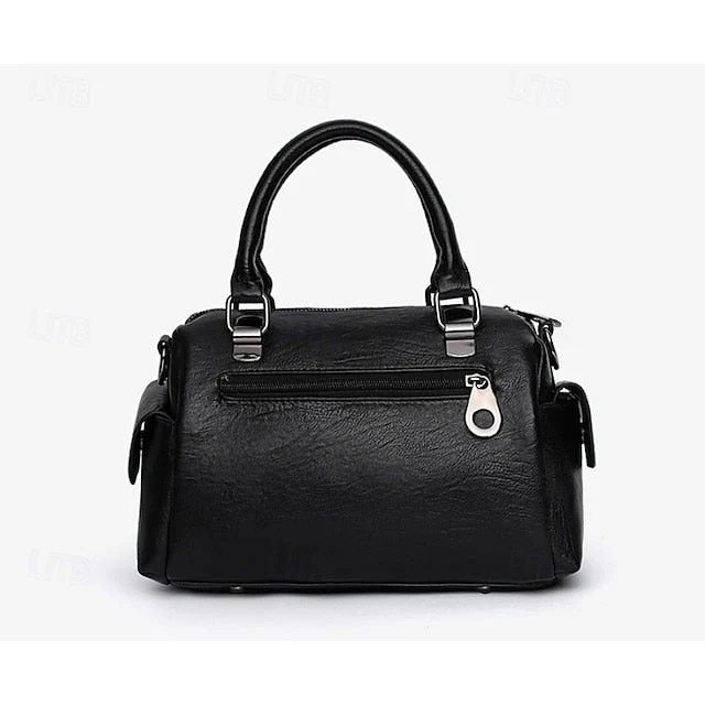 Stylish Large Blue Leather Handbag Faux - Image 4