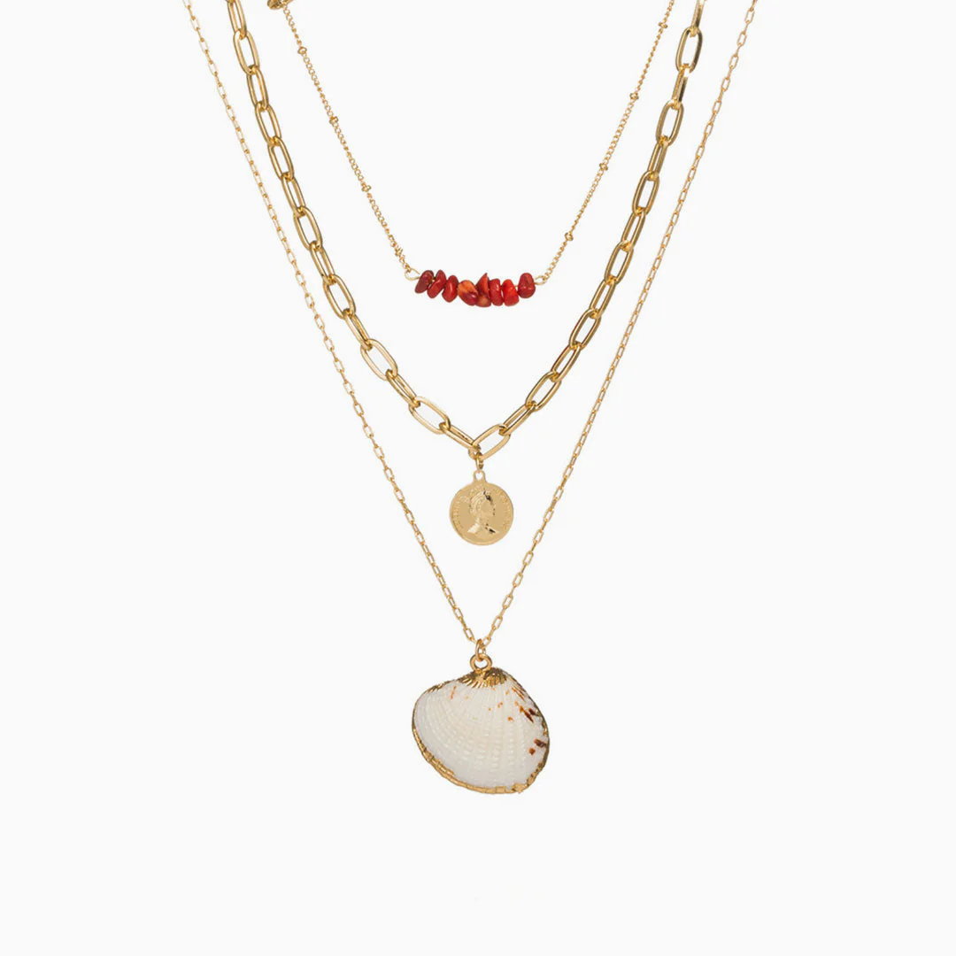 Pendants Chain-Link Layered Necklace - Gold