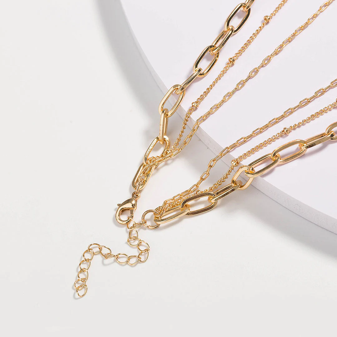 Pendants Chain-Link Layered Necklace - Gold - Image 2
