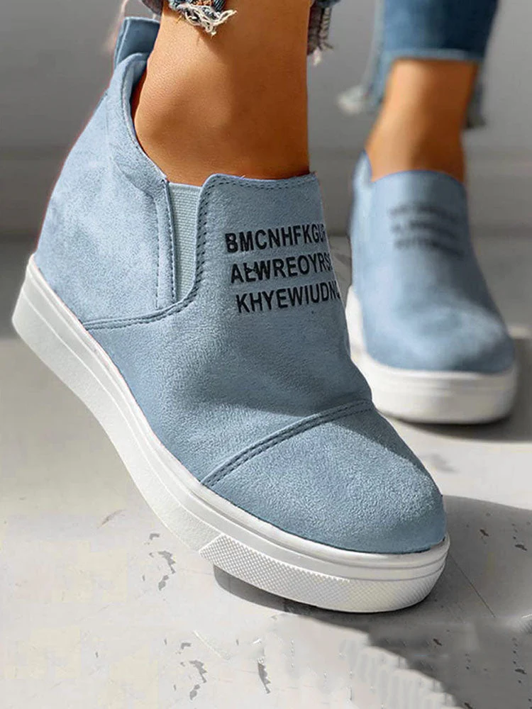 Suede Letter Pattern Casual Sneakers - Image 10