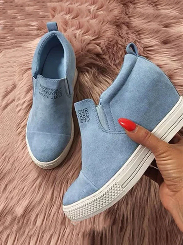 Suede Letter Pattern Casual Sneakers - Image 11