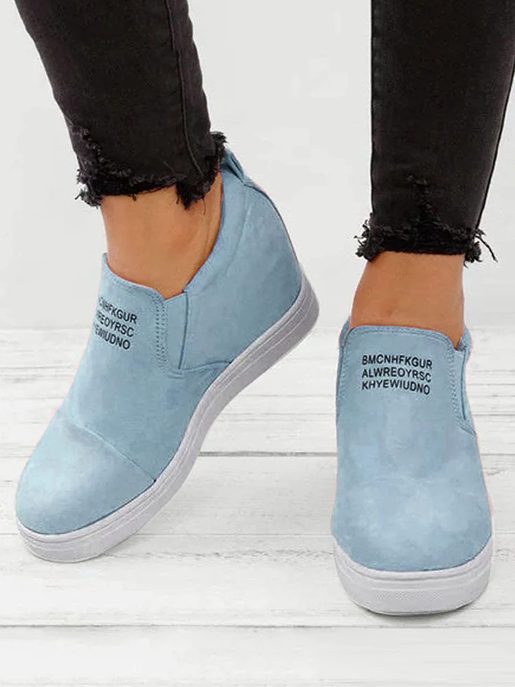 Suede Letter Pattern Casual Sneakers - Image 12