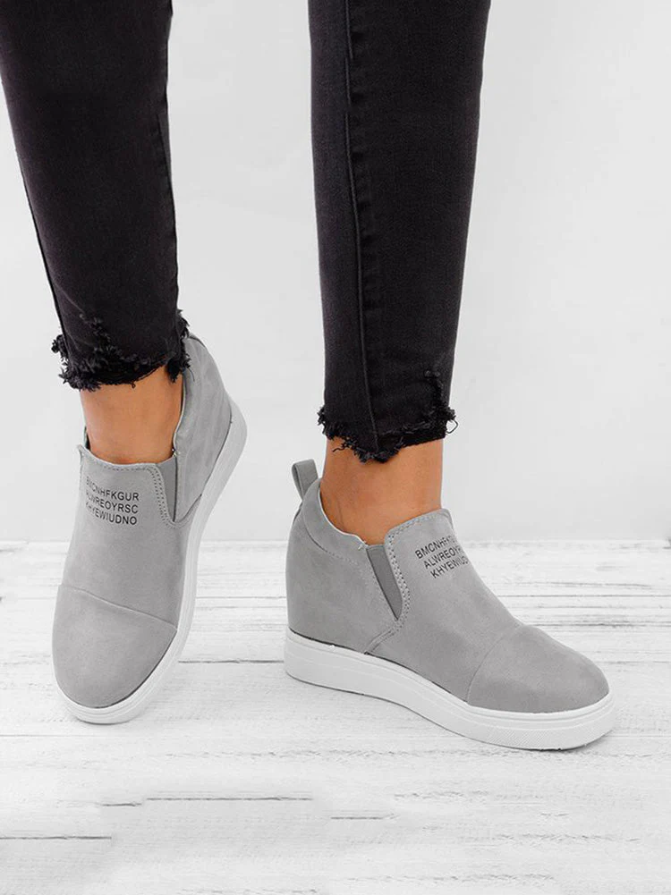 Suede Letter Pattern Casual Sneakers - Image 17