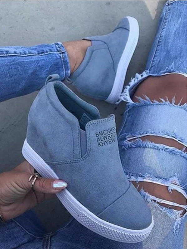 Suede Letter Pattern Casual Sneakers - Image 20