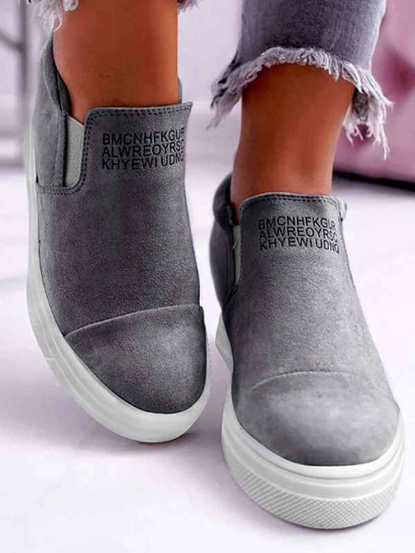 Suede Letter Pattern Casual Sneakers - Image 21