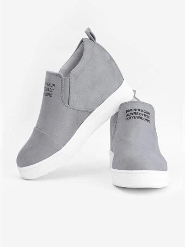 Suede Letter Pattern Casual Sneakers - Image 22
