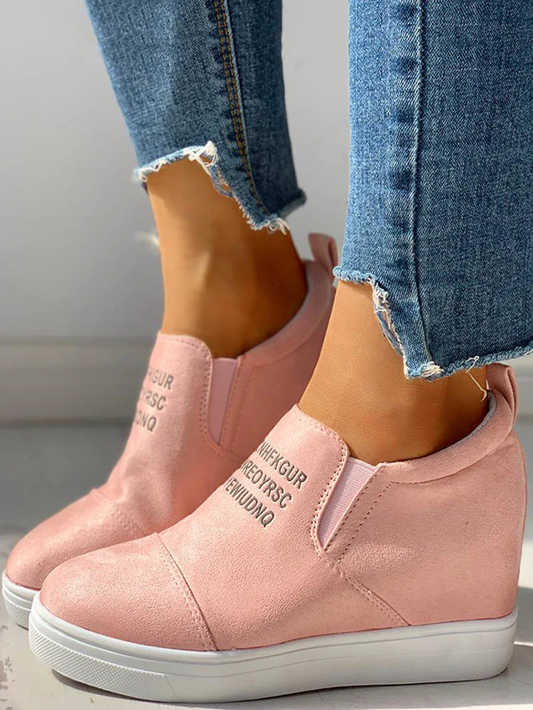 Suede Letter Pattern Casual Sneakers - Image 7