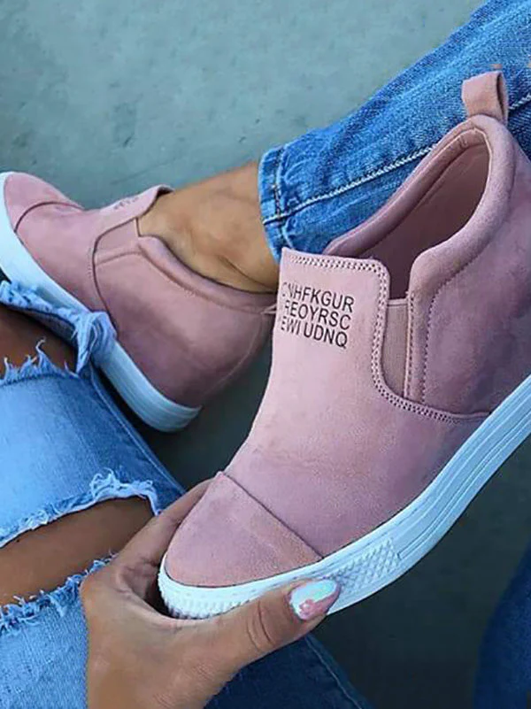 Suede Letter Pattern Casual Sneakers - Image 8